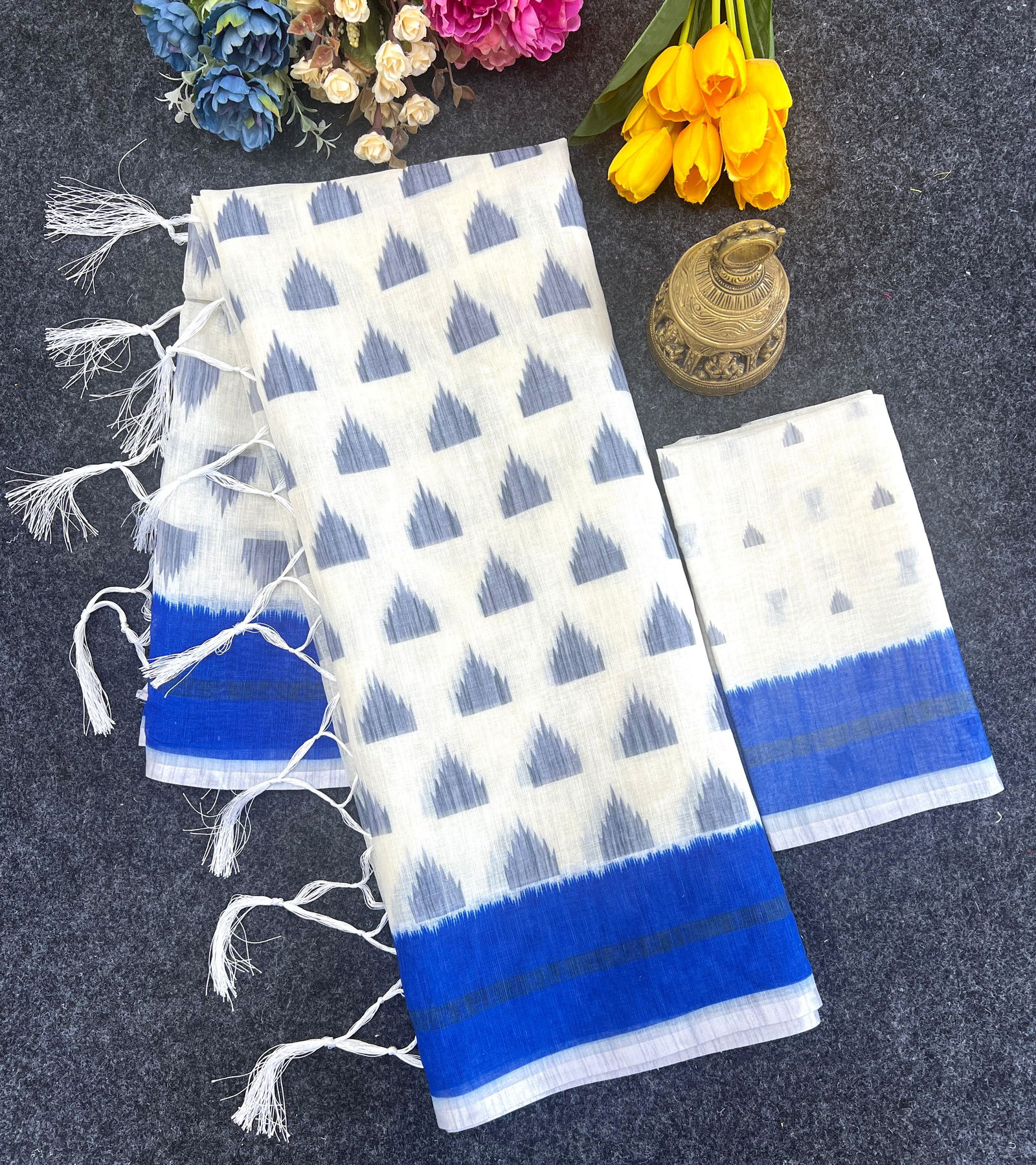 MG 417 Plain Linen Digital Printed Sarees Wholesale Market In Surat 